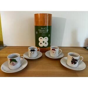 Christmas themed espresso demitasse cup and saucer set